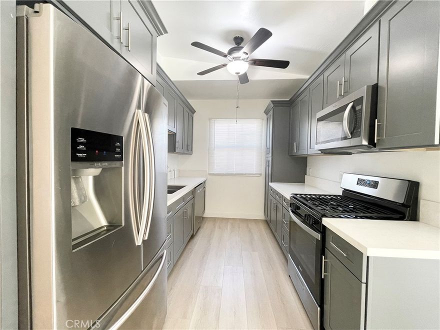 Beautiful fully remodeled 4-bedroom, 2-bathroom home located within the West Covina Unified School District and near major freeways. Interior features include newly installed smooth surface flooring throughout and a remodeled kitchen with new cabinets, countertops, modern fixtures, and stainless-steel

appliances (stove, microwave, refrigerator, and dishwasher). Each bedroom contains a wall A/C unit, with additional ceiling fans in the kitchen and dining area. The property offers a single car garage with washer and dryer included, along with driveway parking. Situated on a corner lot at the end of a cul-de-sac, the home includes front and back yards, a side yard with built-in firepit, and a storage shed. Landscaping service is provided. Professionally cleaned and move in ready.