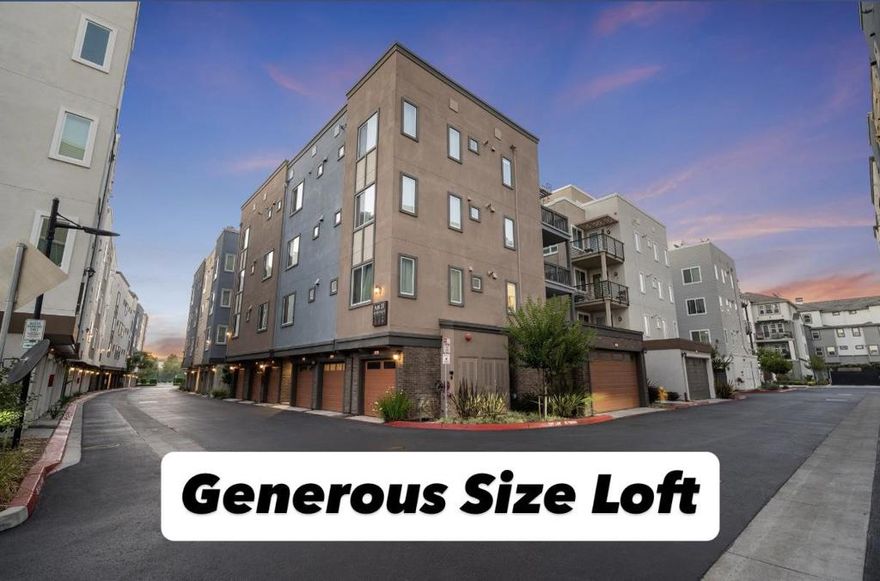 Welcome to 1452 Nightshade Rd #40, situated in the highly desirable Metro Community of Milpitas. This stunning 1,220 square foot top floor penthouse suite features 1 bedroom, 2 full bathrooms, and a fantastic multipurpose loft that can be used as a second bedroom, flex office, or additional entertaining space. Enjoy the open concept layout with soaring high ceilings, abundant natural light, and a spacious living/ dining area. The modern kitchen boasts quartz countertops, stainless steel appliances, and a large island, which is ideal for everyday living and entertaining friends/ family. Retreat to the spacious primary bedroom with tons of natural light. Additional highlights include expansive views from your private balcony, custom shutters, in-unit laundry, central A/C, and secure parking space inside your 1 car garage that has direct access into the building. This property is truly a phenomenal find as it has never been lived in full time and is in immaculate, like new condition. Prime location of the Silicon Valley with close proximity to the Great Mall, BART, VTA Light Rail, Highways 680/237/880, Bob McGuire Park, tennis courts, playground, shopping, restaurants, top rated local schools, and high tech companies. This is luxury living at its best, do not miss this one!