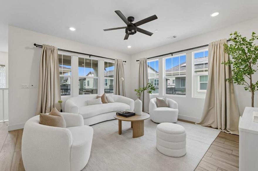 Live Smart. Live Bright. Live in The Preserve.   Feels like a model home! This beautifully maintained 3-bedroom, 2-bath end-unit townhouse-style condo, built in 2020, is located in the highly desirable Preserve Community of San Ramon. With a bright, open floor plan, abundant natural light, a spacious private balcony, and an attached 2-car garage with EV charger, this home is perfect for first-time homebuyers.  Enjoy open living and dining areas, a modern kitchen, and recessed lighting throughout. Large windows fill the space with sunlight, creating a warm and inviting atmosphere all day long. The HOA covers exterior maintenance, offering a low-maintenance lifestyle. Community amenities include a luxurious clubhouse, swimming pool, BBQ area, playground, and multiple parks.  Located near top-rated San Ramon schools, City Center Bishop Ranch, Costco, shopping, dining, and freeway access - this is the one youve been waiting for!