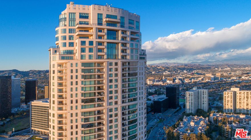 The Cavalli Penthouse set within the 38th floor of the coveted Century building is a bold design statement by the Jumbo Collection. With sprawling south facing views overlooking the Pacific Ocean, this newly-renovated penthouse showcases custom finishes and furnishings from Cavalli and Ferre included in the purchase. Step off the elevator into your own private lobby with onyx and Sapele Mahogany Parquet flooring and cross into the great room featuring an onyx bar, oversized gas fireplace within a marble wall from Spain, hidden built-in shelving, and a massive outdoor terrace with fire pit. The interior also boasts a flexible layout with a Gianfranco Ferre designed kitchen, two large bedrooms with luxurious baths en suite, massive walk-in custom closets, a private sauna, two additional private terraces, and a separate office with library. The Century features extensive gardens designed by Landscape architect Pamela Burton, concierge, gated security, a pool and jacuzzi with private cabanas, fitness studio, movie theater, business center, and valet parking.
