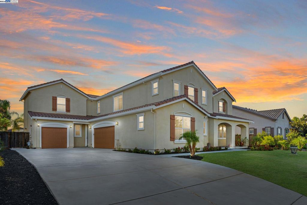 Portofino Estates home with 6 bedrooms, 4 bathrooms, a bonus room and a loft/office/playroom!! One bedroom and full bath on the main level. This beautiful potentially multi-generational home has it all including a an oversized kitchen with upgraded stainless steel appliances and a wine refrigerator, an oversized kitchen island and 2 pantrys! This home has an oversized family room with a gas fireplace, a separate upper level bonus room, an oversized laundry room with built in storage cabinets and a separate storage closet, a dual zone AC system, leased solar system, 3 car garage and more. The backyard is huge with fruit trees and flowers. This home is definitely worth a look!