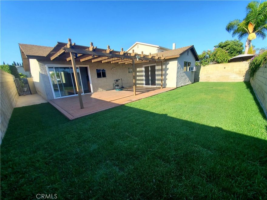 Beautiful Single-Family Home in Harbor City – Green Meadows West Tract. This well-maintained 3-bedroom, 2-bathroom home has a versatile bonus room that can be used as an office, NURSERY, or flex space. The primary bedroom includes a private bath and a walk-in closet for added convenience. Interior features include fresh paint, recessed lighting, and a functional layout with bright, inviting spaces. A charming courtyard entry enhanced with gorgeous paver stones adds to the curb appeal, while the landscaped backyard and covered patio provide the perfect setting for outdoor entertaining and relaxation. Additional highlights include a 2-car garage and * PLUS * an extra-large driveway measuring approx. * 30' X 60', PERFECT SPACE FOR RV OR BOAT STORAGE ** Also, this home is located in a cul-de-sac, which offers both privacy and convenience. Close to schools, restaurants, shopping, and freeway access, this is a prime location in the South Bay. This property is move-in ready and offers an excellent opportunity for buyers seeking a comfortable home in a great neighborhood.