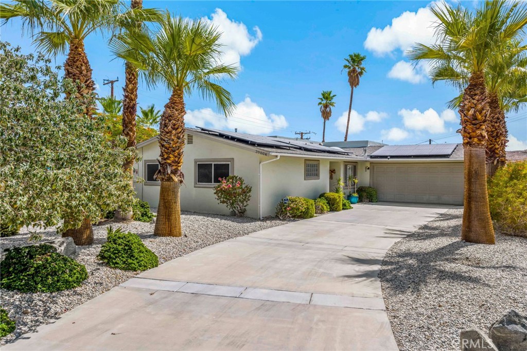 Stunning 3-Bedroom Pool Home with Breathtaking City Views!
Welcome to this beautifully appointed 3-bedroom, 3-bathroom home offering 1,606 sq ft of upgraded living space in a quiet Cathedral City cul-de-sac. Step inside to find a spacious, thoughtfully designed layout with modern finishes throughout. The gourmet kitchen, open-concept living areas, and spa-like bathrooms create an inviting atmosphere perfect for both entertaining and everyday comfort.
Enjoy the best of desert living with a private pool and spa, low-maintenance landscaping in both the front and rear yards, and spectacular city views. Energy efficiency is a bonus—leased solar panels were paid in full at installation, meaning no electric bill or lease payments through 2036!
Ideally located near top-rated schools, shopping, endless dining options, and easy freeway access—this home truly has it all. Don’t miss your chance to own this incredible oasis!