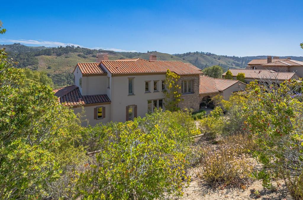 In the exclusive gated community of Pasadera -magnificent Super Villa on large lot w/views out of pictures of Spain's countryside. Outdoor spaces w/2 fountains, flower gardens, & manicured landscaping (own water storage tank & generator). Greeted by arched stone entry porch to large foyer w/soaring ceilings & exquisite carpentry. Large windows bathing areas in natural light. Gourmet kitchen is chef's delight featuring top line of appliances (2 Miele dishwashers, restaurant size refrigerator & wine refrigerator, 6 burner gas range + pantry/Butlers). Large granite kitchen Island & lots of counterspace! Family rm off ktichen w/fireplace and access to outdoor dining patio. Powder room too. Formal dining rm open to stunning living rm w/stone fireplace & double doors opening to back patio. Separate wing w/2 bedrms w/own bathrm suites, large laundry rm & access to garage w/smart door openers & camera security. Entire upstairs is Primary Suite w/seating area & fireplace plus long outdoor balcony to enjoy mt, canyon, golf course views. 2 walk-in closets, & spa-like bathrm w/everything. Pasadera offers clubhouse/golf/pool/tennis. Close by Monterey, Carmel, Pebble Beach w/world class events & convenient Monterey Airport & Big Sur Coastline. You will never want to leave once here.
