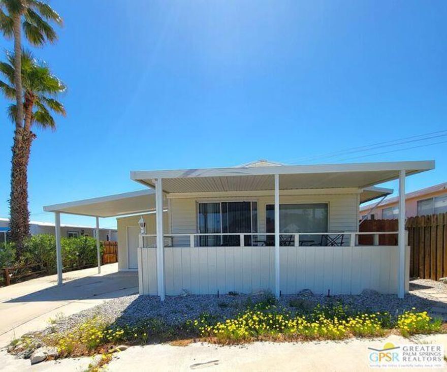 DESERT CREST COUNTRY CLUB IS A 55+ COMMUNITY, SO YOU MUST BE AT LEAST 55+ TO RENT HERE. Discover tranquility and comfort in this lovely 2Br 1BA manufactured home with 1,160 sqft of living space. Covered carport, Laundry room.  Peaceful, well-maintained community with resort-styly amenities.  Access to natural mineral spa and healing mineral waters. Breathtaking view of the mountains and golf course.  Enjoy the quiet surroundings, and a friendly vibrant neighborhood. BE ADVISED: Previous tenant passed away in the unit