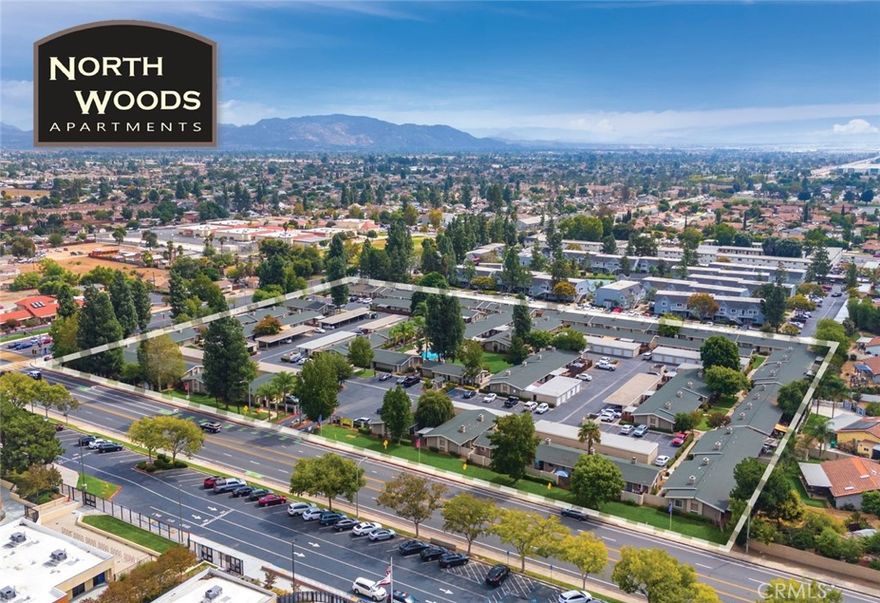 We are proud to exclusively present North Woods Apartments, a unique 98-unit multifamily community located at 23925 Eucalyptus Avenue, Moreno Valley. 
North Woods Apartments is a turnkey asset and a compelling investment offering the potential for strong day one returns. The offering provides a significant financial advantage with an assumable fixed-rate loan in place through 2031, allowing an investor to lock in stable, long-term debt. This is a top producing property with in-place rents already near market value, establishing a strong financial foundation with a current cap rate of 6.04%, a current GRM of 9.76, and a current total cash return of 9.57%. 
The property, built in 1986, consists of 28 buildings with a total building size of approximately 77,203 square feet, situated on an expansive approximately 285,754 square foot lot. The community offers a favorable unit mix with an average unit size of approximately 789 square feet. All units are well-appointed, featuring amenities such as central air and heat, a private patio/ balcony, hardwood floors, large closets, and a dishwasher, with select units also featuring a washer/dryer hookup. 
North Woods Apartments is a pride of ownership community offering an array of attractive common area features including a pool, courtyard, laundry facilities, and is pet friendly. The property is a gated community with night patrol and benefits from dedicated on-site management and maintenance. Parking is convenient with surface, carport, and garage options available. 
The location offers excellent regional connectivity, positioning the asset as an ideal commuter base with easy access to employment centers across Southern California. The property is within walking distance of the entire Moreno Valley Unified School District track, including Sunnymead Elementary School, Sunnymead Middle School, and Moreno Valley High School. 
Retail and recreational access is immediate, with the Moreno Valley Mall and Moreno Valley Plaza just minutes away. Residents also enjoy easy access to premier regional outdoor amenities, such as Lake Perris. 
North Woods Apartments is a highly sought after income-producing property and a great long-term investment opportunity. Its assumable financing, desirable location, strong unit and community amenities, and performance metrics offer growth and stability for any investor.