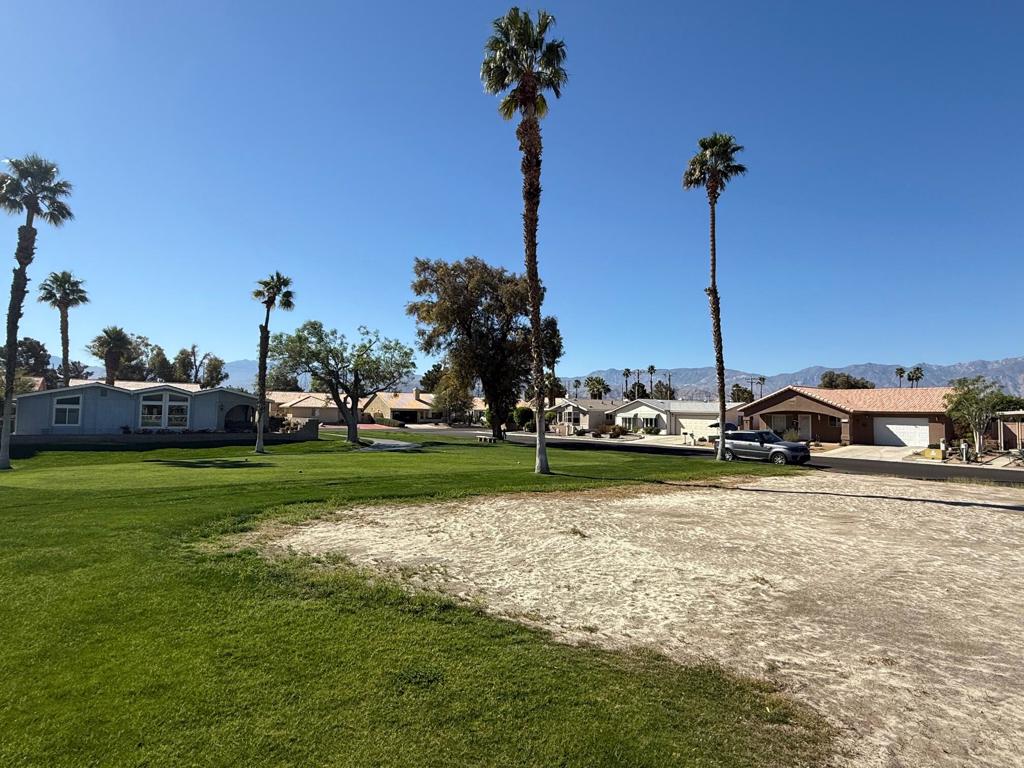 Premiere Lot next to the 5th Hole tee box at Tri Palm Estates & Country Club. The club allows two owners on deed to golf as members. This 55+ community has low HOA fees as well as two golf courses. Shuffleboard courts, Tennis and pickleball courts, 2 pools, 2 hot tubs, Restaurants and Bar. Don't miss your opportunity to own a special piece of land!