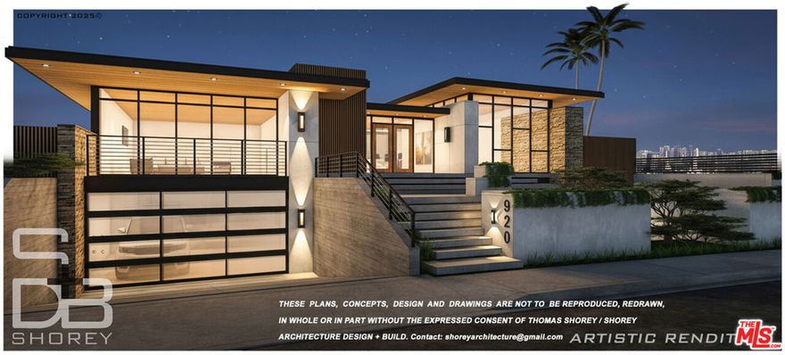Seize the rare chance to craft an architectural masterpiece on this prime, flat lot in the prestigious Marquez Knolls neighborhood of Pacific Palisades, renowned for its unparalleled city-to-ocean vistas. This exceptional property boasts breathtaking 180-degree panoramic views, stretching from the vibrant skyline of Downtown Los Angeles to the iconic "Queen's Necklace" coastline, encompassing the Santa Monica Pier and beyond. Offering versatile design possibilities, this lot is ideally suited for a luxurious custom residence of up to 3,300 square feet, thoughtfully designed to maximize the awe-inspiring views. Conceptual architectural renderings present two sophisticated options: a single-level estate that harmonizes with the natural topography, or a multi-level design incorporating a garage integrated into the gentle slope of the street, optimizing living space while preserving the stunning surroundings. Awaken to inspiring morning vistas and unwind with mesmerizing, romantic evening views illuminated by the glittering coastal skyline. This unique gem offers an extraordinary canvas for a bespoke residence tailored to the discerning buyer's vision. The renderings and floor plans provided are conceptual designs only, there are no permits or plans in place. Buyer to do all due dilligence regarding new construction.