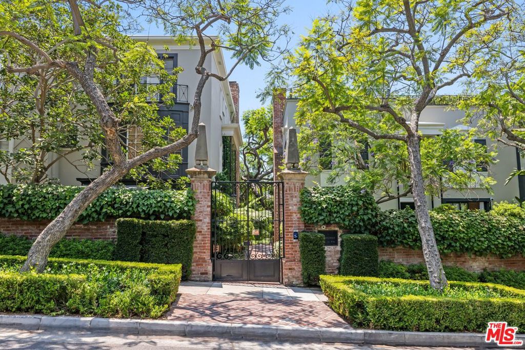 Beautiful unfurnished garden condo in gated highly desirable building. Fabulous location one block north of Sunset and 2 blocks east of Horn. "The Shoreham" has been home to many Hollywood Celebrities. Gated complex with beautifully landscaped walkways and European ambiance - This lovely unit is conveniently located on the ground floor, freshly painted throughout w crown moldings, a spacious remodeled kitchen has new appliances and a large butcher block. Floor plan w formal entry, 2 bedrooms, 2 baths, large living room w lots of light, formal dining room with french doors to private balcony. Beautiful windows with garden views from most rooms, charming vintage ambiance. Available now.