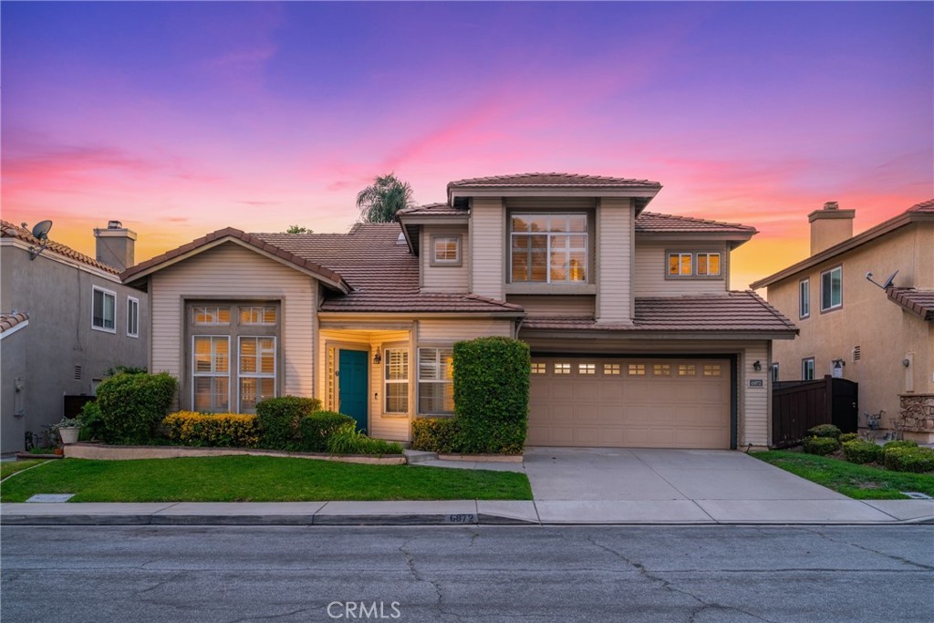 Welcome to this upgraded 4-bedroom, 3-bathroom home offering 2,374 sq. ft. of well-designed living space in a highly desirable neighborhood of Rancho Cucamonga. No HOA and low property tax rate! Features include dramatic high ceilings, skylights, elegant wood shutters, and a full bedroom and bath on the main level. The chef’s kitchen boasts granite countertops, Thermador appliances (6-burner cooktop, double ovens, hood), walk-in pantry, center island with wine fridge and appliance lift, coffee station, and under-cabinet lighting. Upstairs, the primary suite offers vaulted ceilings, marble floors, dual granite vanities, glass-enclosed shower, and large walk-in closets. Two additional bedrooms share a Jack-and-Jill bathroom. The staircase and all upstairs flooring have just been newly upgraded. Low-maintenance backyard, 3-car tandem garage with potential for RV/boat parking. Prime location—just 0.25 miles to a top-rated elementary school (9/10), 0.35 miles to a highly regarded high school (8/10), and minutes from parks, Central Park, the community center, 99 Ranch Market, and Victoria Gardens. Stylish, functional, and move-in ready!