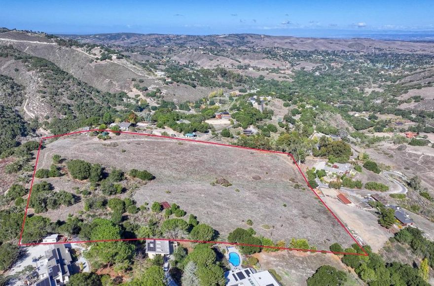Come SEE this beautiful 20+ acre lot in sunny Corral de Tierra. Stunning views in almost every direction with usable acreage. Truly a one of a kind type of property. A beautiful spot to build your dream home. Washington Union School District. Power close to property line. 4 party well and road agreement in place or possibly drill your own well. Not far from Highway 68. More than ample space for livestock, barn, hobby farm, toys or accessory dwelling unit. Close to great schools, golf, hiking, mountain biking, and just 25 minutes to beach and restaurants. Improvements for a 20x32 RV tent deck & slab for a 14x8 shed have been made. Trenching for two RV deck and irrigation for future 20x20 greenhouse and lawn area.