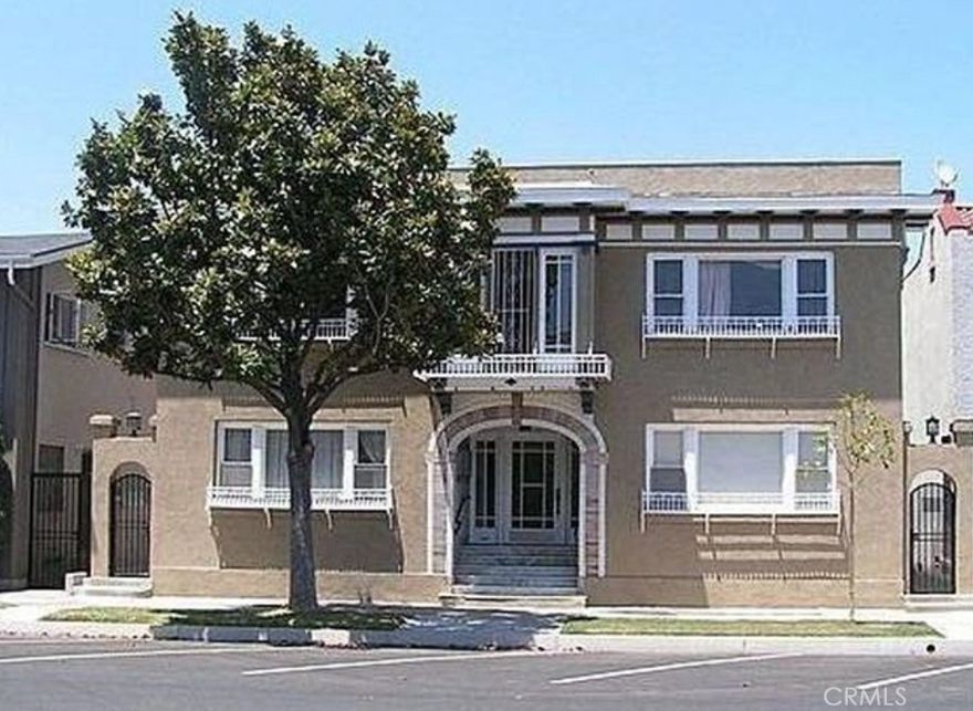 Beautiful and bright studio with a lot of character in this quaint and historical 15 unit condominium complex. The kitchen features double windows that allow lots of natural sunlight with well throughout storage and counter space. The bathroom includes a combo shower/ tub and a beautiful pedestal sink.  The family room/ bedroom area features natural light coming in through multiple windows, laminate flooring, a fireplace {is not currently used but it does have a gas line and can possibly be put back into action} one walk-in closet as well as an extra storage coat closet. The condominium complex includes a nice size courtyard with BBQ area that is perfect for entertaining friends and family, an on site community laundry room and work-out space. This property is perfectly located only one block away from the beach, bike strand, public transportation, Cal State Long Beach, Retro row that is known for vintage and contemporary clothing stores, antique shops, art galleries, bookstores and local eateries. This area also hosts monthly events like " Fourth Fridays" which features late night shopping, live music and street performers. This unit is great for an investor or a 1st time homeowner.