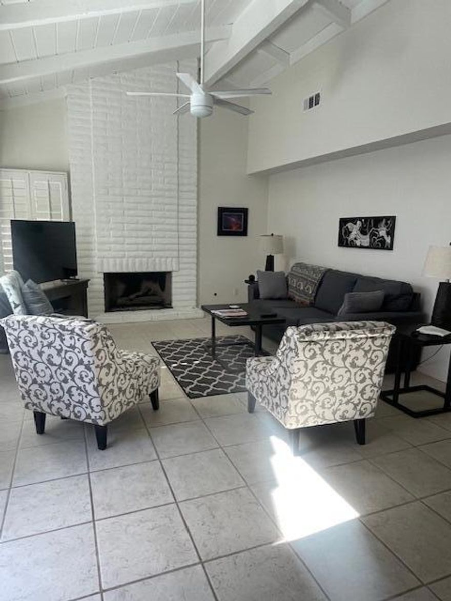 WINTER RENTAL FOR JAN,FEB,MAR, 2026. In the popular Canyon Sands community in the southend of Palm Springs.  Inside this single story condo you will find 2 generously sized bedrooms complete with on-suite bathrooms. The main living/dining area has an open concept. A bright and airy kitchen with a western views of the San Jacinto Mountains.  This has a two car garage and a private patio.Amenities include pools/spas, tennis and pickleball courts.