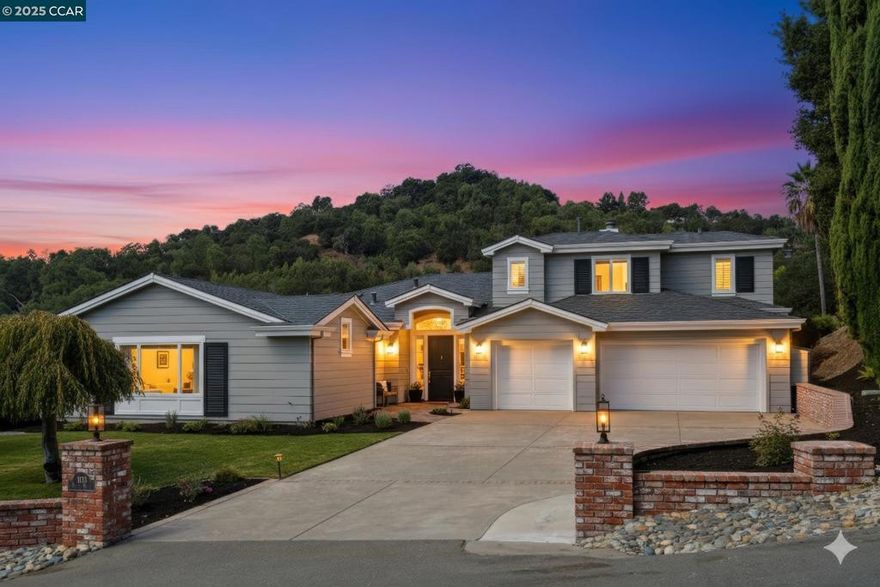 Discover versatile living and timeless sophistication in this stunning traditional home located on a premier 1.06-acre lot in Lafayette’s Upper Happy Valley. Rebuilt in 1990 and designed as a true retreat with sweeping valley views, the property offers sunny outdoor spaces, level lawns, and expansive patios and decks for entertaining.   Inside, the thoughtful floorplan, detailed millwork, hardwood floors, and soaring ceilings create a welcoming backdrop for everyday living. Most living areas are on the main level, with a spacious upstairs suite that can serve as a second primary, guest quarters, or bonus retreat. The elegant dining and living rooms feature expansive windows, a fireplace, and French doors opening to the backyard. At the heart of the home, the kitchen with large center island opens to the family room and extends to the covered patio, lawn, and pool.  The grounds are designed for relaxation and entertaining, with a pool, hot tub, cabana with full bath and studio, and sauna. Expansive lawns and decks invite barbecues, play, or evening gatherings, all set against tranquil valley views. Just minutes to Lamorinda dining, shopping, BART, freeway access, and top-rated schools, this home balances retreat-like living with everyday convenience.