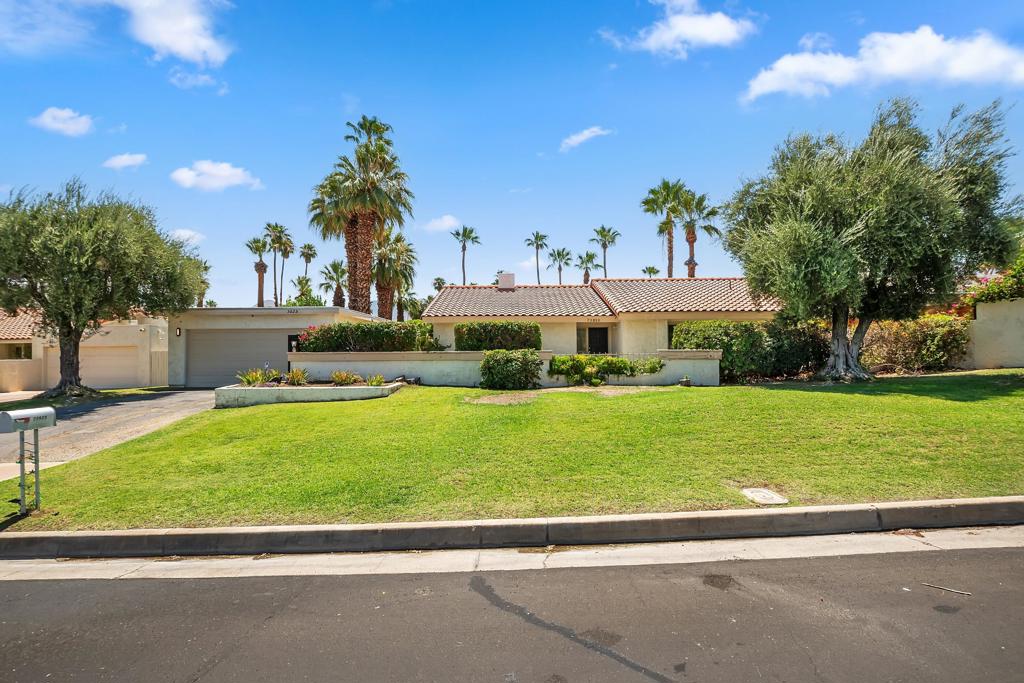 Recently painted and refurbished. This home has been a rental for 10+ years, but was just ''cleaned up'' in the last 3 months. Spotless and ready for occupancy. Large South facing rear yard with sparkling pool. 2 car detached garage with laundry hookups( can accommodate either gas or electric dryer ). Open floorplan with mid-century vibe fireplace in living room. Wet bar in family room. Open, sunny and updated kitchen. Bonus: Solar system in place Updated double pane windows and doors. Landlord will pay for gardener, pool service, and solar lease. Tenant pays for gas, water, cable/internet and any electric overage. Tenant to provide their own washer / dryer and kitchen fridge. Excellent South Palm Desert location, with no HOA -Washington Charter school district - Owner will consider pet- minimum 12 month lease, and owner will consider longer term
