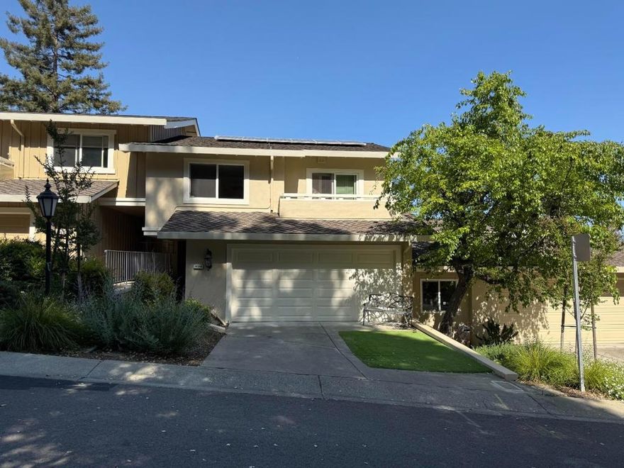 Welcome to this stunning home with spectacular view situated in the vibrant community of Saratoga Oaks. With a generous living space of 2,173 sq ft, this residence boasts 3 generous bedrooms, including a luxurious primary suite, and 3 full updated bathrooms featuring double sinks and multiple tubs. The modern kitchen is equipped with top-of-the-line appliances, including a dishwasher, built-in oven, wine refrigerator, and garbage disposal. The home showcases elegant wood flooring throughout, adding warmth and style to your living environment.  Enjoy the cozy ambiance of the fireplace, perfect for relaxing evenings. The Saratoga Union Elementary School District serves the area, providing educational options for young learners. Additional amenities feature a walk-in closet and access to a community facility with a pool, spa, cabana and clubhouse. Heating is provided by central forced air and solar options, with cooling via central AC. A 2-car attached garage and solar power battery backup complete this attractive package.