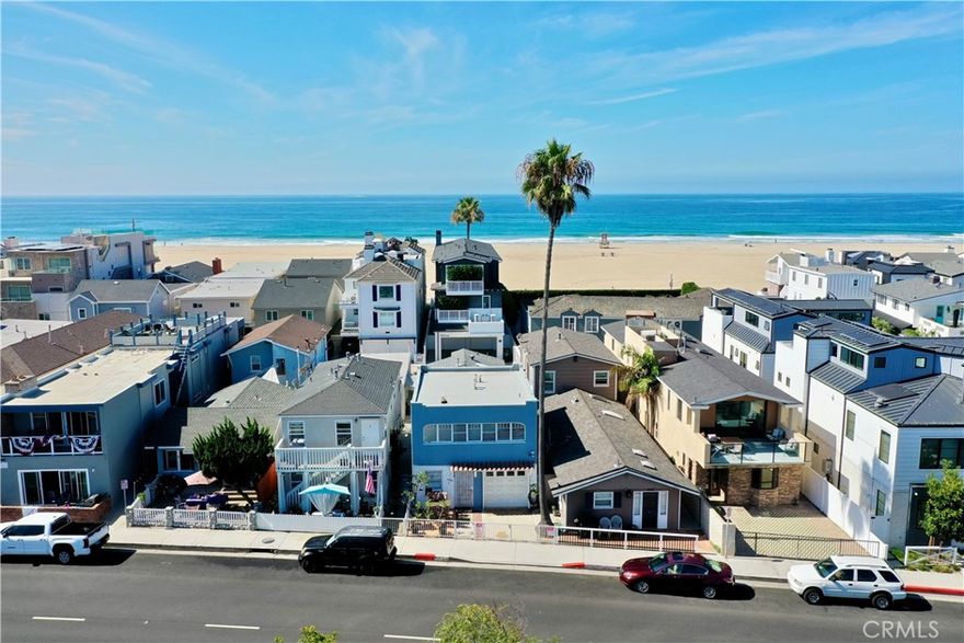 Legal non-conforming triplex with active short-term rental permits—just steps from the surf and sand. This rare investment opportunity features a 2-bedroom/1-bath and two 1-bedroom/1-bath units, each with its own washer and dryer. All residences have been stylishly upgraded with new kitchens, bathrooms, flooring, plumbing, and roof, and are move-in ready whether used as rentals or personal retreat. Parking includes a one-car garage plus two additional spaces. With no streets to cross to reach the beach and the pier, park, and bay only a block away, the location offers unbeatable convenience and lifestyle appeal. Please note: City records has the square footage as 1,544 sqft, an appraisal has the square footage as 1,887 sqft, and county tax records has the square footage as 1,366.