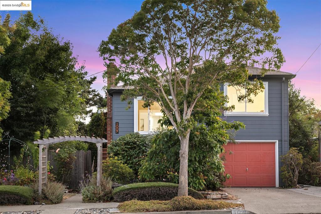 Located close to El Cerrito BART and just blocks from San Pablo Ave shopping and Cerrito Vista Park, this charming Mid-Century home is move-in-ready! Built in 1952 and updated with 21st century conveniences, the split-level home features 4 bedrooms, 2 bathrooms, traditional living and dining rooms, a remodeled/updated kitchen, family room, laundry room and an attached garage. Details include hardwood floors, dual-pane windows, a living room fireplace, stylish light fixtures, fresh interior paint and plenty of bright, natural light throughout. A lower level includes a bedroom and a family room with French doors that open to a very private yard with decks, patios, and a lush garden with mature plantings and fruiting peach, pear, Pippin apple and cherry trees. The kitchen even includes a fabulous AGA Legacy range and refrigerator! Easy access to freeways, Albany and North Berkeley shopping + cafes, Wildcat Canyon hiking trails and much more. Loads of charm both inside and out!