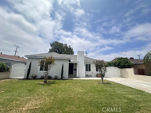 A gorgeous remodeled home is irresistible for a new owner. The home living size of 1,216 S.F. has all the beautiful features upgraded to the current market trend. This single-story home is completely upgraded and has 3 spacious bedrooms, 2 new baths, central AC, a new kitchen, new floors, and new paint. Better than that, the big lot size has a 2-car detached garage, a gated RV parking in the huge backyard. Two patios provide an opportunity for additional rooms to be added. Last but not least, its location is near Disney Land, Shopping centers, and other attractive places.