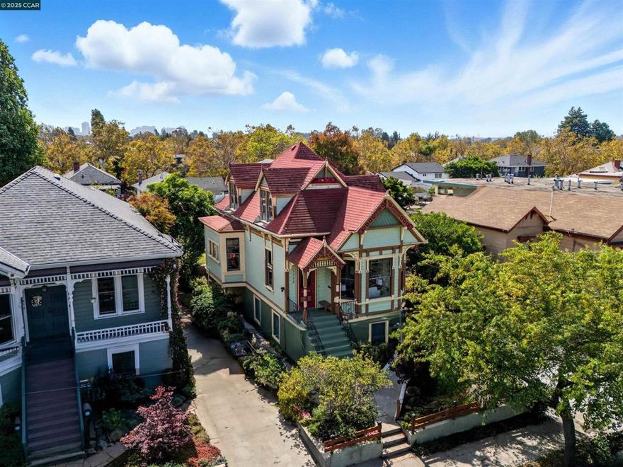 Shining bright like a polished jewel, this classic Victorian has been remodeled and restored for the next owner enjoy to the fullest. With dramatic 10+ foot ceilings, the home is drenched in natural light. The main floor has been redesigned for modern living, with a primary bedroom with en-suite bathroom. Architecture lovers will enjoy the detailed molding, ornate door handles, vintage light fixtures and elaborate facade. While many of the original details are intact, the home has had major improvements, including bathroom remodels, kitchen updates, refinished flooring, fresh paint, re-built foundation, seismic bolting, and drainage. Electrical and plumbing components have been modernized, as well as the home’s radiant heating system. The updated kitchen features quartz counters, new fridge, new gas range, and large windows for plentiful natural light. The lower studio unit adds additional living space or could be used as an entirely separate unit. The workroom has been finished out with laundry area and additional office or storage space. The flat, .15 acre lot feels like an urban oasis, with lush green lawn, gardens, mature fruit trees, succulents and jasmine. You can’t beat this South Berkeley location with a 93 walk score and easy access to BART and local freeways.