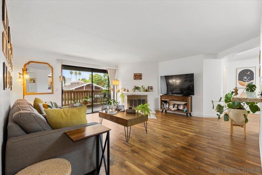 Charming Single-Level End Unit in a Gated Community!!! Welcome to this beautifully designed 2-bedroom, 2-bath single-level end unit condo offering privacy, comfort, and style within a secure gated community. Enjoy a spacious living room with a cozy fireplace, an upgraded open-galley kitchen, and a large covered patio overlooking the sparkling pool and open space—complete with a private laundry-storage room and access to an on-site laundry facility. The primary suite is generously sized, while thoughtful details throughout create a warm, inviting atmosphere. This home also includes two assigned parking spaces (one covered) and access to community amenities including a pool, spa, and clubhouse. With no neighbors above and a peaceful corner location, you’ll appreciate the added privacy and quiet. Ideally situated near shops, restaurants, schools, parks, and freeway access, this turnkey opportunity blends convenience, value, and charm—perfect for first-time buyers or investors alike.