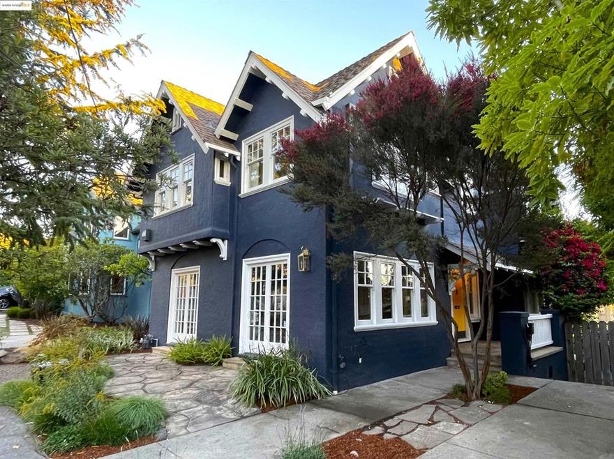 Classic Crocker Highlands Craftsman blending timeless charm with stylish upgrades. A spacious living room and elegant dining room with built-ins flow into a remodeled chef’s kitchen featuring a 42" La Cornue stove and crisp white cabinetry. Four bedrooms upstairs include a serene primary suite with remodeled bath and sunroom. Enjoy a large deck, slate-tiled yard, fruit trees, and a versatile studio with full bath and kitchenette—ideal for guests, work, or fitness. With solar, EV charger, split air conditioners in bedrooms, and tankless water heater, this home offers beauty, function, and comfort in a prime location near Lakeshore’s shops and easy commute.