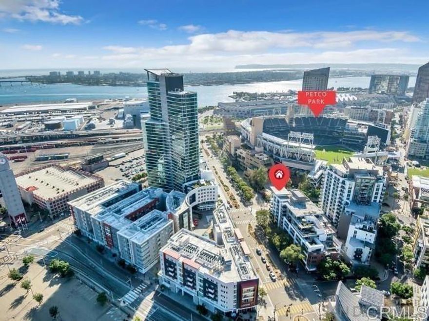 This is a great unit located on the 5th floor in the mid rise building of Park Terrace which is located in the East Village with views of the ballpark and the bay! Petco Park is your front yard. Literally! Hard surface flooring throughout. This 2 bedrooms/2 bathrooms is very light and bright with large windows and an amazing LARGE patio making it easy to listen to the concerts and the game in private. Both parking spots have EV charging stations! The 5th floor also has a common area patio with a grill! How nice would it be to just walk across the street and be home? Minimum 13 months lease required. Owner pays for water and trash. Tenant ONLY pays for electricity.