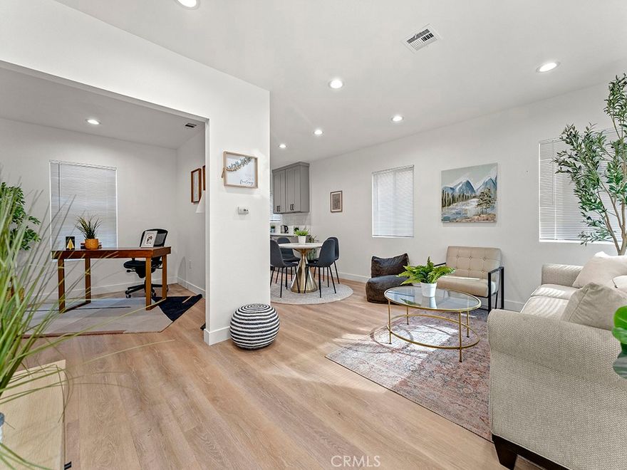 Stunning Fully Remodeled 3-Bed, 2-Bath, 1000 sqft Home – This beautifully upgraded home features soaring 9-ft ceilings, a sleek kitchen with top-of-the-line appliances, and modern cabinetry. Located in a prime neighborhood with easy access to amenities, top-rated schools, and the freeway. Washer & dryer hookups are included for added convenience. The front house includes a new detached 1-car garage located in the back of the property.