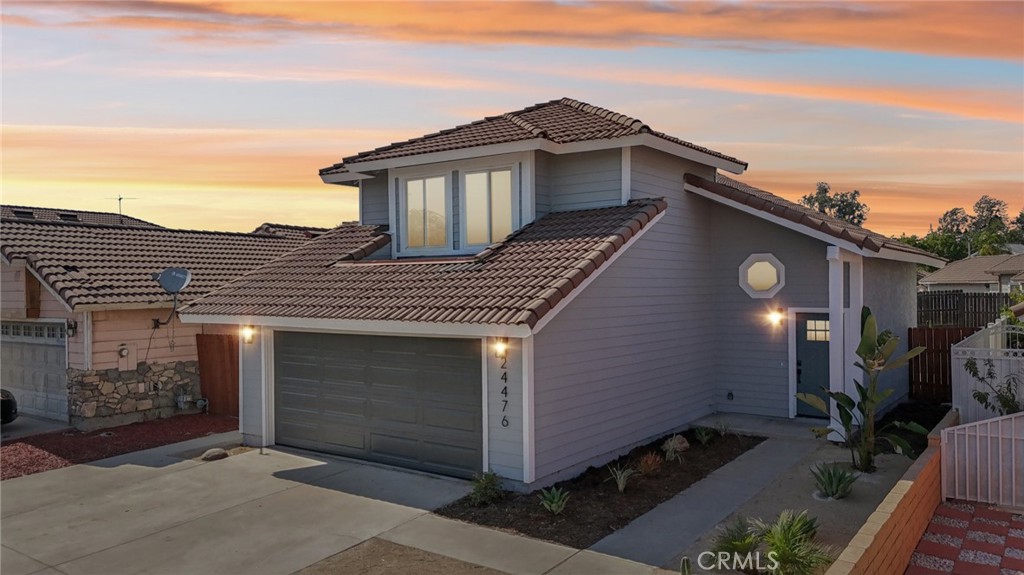 Beautifully remodeled, this striking 3-bedroom, 2.5-bath turnkey home blends comfort and convenience with modern style! A water-wise desertscape leads to the front entry, opening into a generous living room with soaring ceilings, elegant wide-plank flooring, and a picturesque open staircase. Large windows frame the bright dining alcove adjacent to your refreshed kitchen, which showcases recessed lighting, luminous countertops, ample cabinetry, and a complement of appliances.
Upstairs, plush carpet guides you to three restful bedrooms, including a welcoming primary suite featuring dual closets, vaulted ceilings, and a sleek ensuite with a frameless glass shower. The secluded backyard offers the perfect canvas to create your own outdoor oasis, ready for relaxation with a wide patio and lush green sod.
Additional features include a laundry nook, an attached 2-car garage, and fully paid-off solar panels for energy efficiency. A $15,000 grant is available to qualified buyers. Located near great schools, shopping, scenic parks, March Air Reserve Base, and Lake Perris State Recreation Area, it also offers easy access to the I-215 freeway. Experience a tranquil lifestyle with this attractive residence!