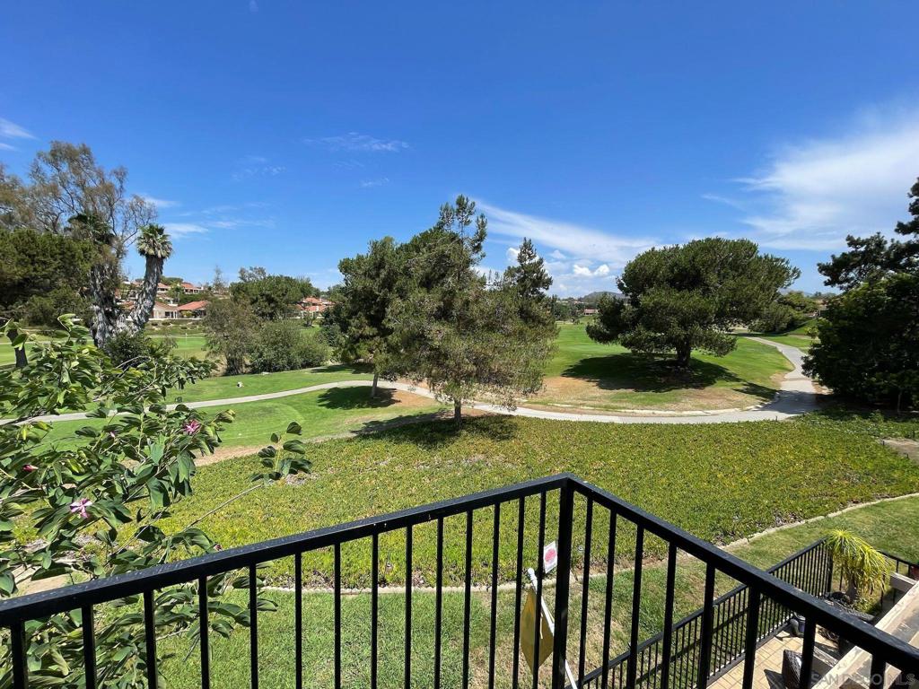 Welcome to this top-floor condo in the sought-after Oaks North 55+ community of Rancho Bernardo. Home features expansive 1431 sf, vaulted ceilings, fresh paint, second bedroom, hallway bath, and primary with en-suite. Enjoy golf-course views from the balcony and kitchen, plus the convenience of in-unit laundry, covered parking, and extra storage. Community amenities include a clubhouse, pool, spa, fitness center, tennis courts, and walking trails. Close to Rancho Bernardo Winery, golf, shopping, and dining, this home blends comfort with an active lifestyle.