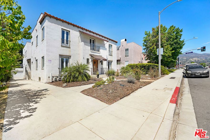 Beautifully maintained North Glendale six-unit building featuring extensive upgrades throughout. Each residence includes its own central air conditioner, refinished hardwood floors, modernized kitchens and bathrooms, and in-unit washer and dryer hookups. At the rear of the property, you'll find a six-car garage. This Spanish-style building combines classic charm with all the modern conveniences today's tenants desire. Property features updated electrical and plumbing.
