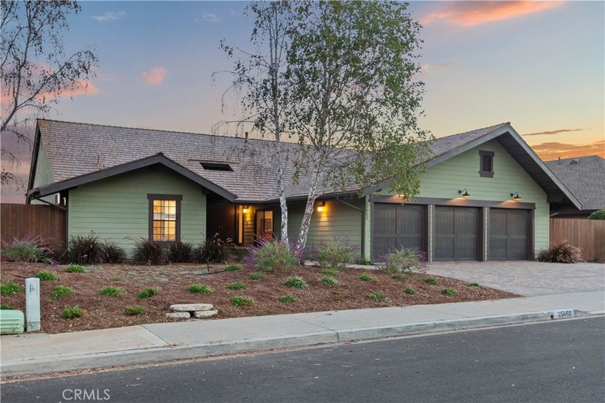 Wow! Exceptional opportunity to own a 4bd 2.5bth + Den, SINGLE LEVEL, 3 Car Garage, Panoramic Valley View/Peek-a-boo Ocean View home in Sun Ranch. This 2,374sqft residence sits on a level 10,004sqft lot. The well maintained property has sit down views with a very open living space.  Vinyl flooring, recessed lighting throughout, and vaulted ceilings.  Also there is a formal dining room which has been opened up with supporting beam to add a very flowing feeling in living area.  Updated kitchen and spacious Den area as well.  Outside all new landscaping, hardscape, irrigation, and siding. The 3 car attached garage features abundant space to build out for storage.  Live surrounded by multi million dollar estates, equestrian trails, ocean breezes, & NO HOA. RV access potential too!