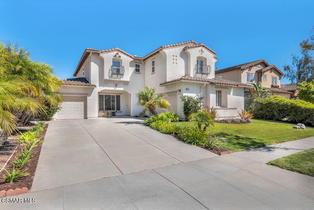 Bright & Elegant Pool Home on END-OF-CUL-DE-SAC Location in the Scenic Dos Vientos Community!Tucked within the picturesque enclave of Avignon at Dos Vientos, this 4-bedroom, 3-bathroom beauty is flooded with NATURAL light and brimming with charm. Set on a spacious lot with lush tropical landscaping and a SPARKLING pebble-finished pool, this home delivers the ultimate California lifestyle!Fantastic curb appeal welcomes you with traditional Spanish-inspired architecture and vibrant greenery, with a covered front patio leading to the charming entry. The upgraded front door opens into a BRIGHT and airy layout, where TALL ceilings and expansive windows create openness from the very first step. To your left, the formal Living Room offers RICH wood flooring, a handsome gas fireplace, and large windows framing views of the front yard. A formal Dining Room (currently used as a kids playroom) sits adjacent, boasting a CHIC light fixture and continued wood flooring - perfect for entertaining or hosting holiday gatherings. The Gourmet Kitchen is a DREAM setup for chefs and entertainers alike, featuring a LARGE center island, granite countertops, plenty of pantry & storage cabinetry, a 5-burner GE Profile gas cooktop + convection oven, and sleek stainless-steel appliances. Just off the kitchen, the breakfast nook is flooded with morning sun and enjoys unobstructed views of the lush backyard oasis.Open to the Kitchen, the Family Room is an inviting, light-filled retreat which enjoys SOARING two-story tall vaulted ceilings, its own gas fireplace, and windows + sliding glass doors to the backyard.This home provides you ample downstairs guest living space / office space / mother-in-law living space with its ROOMY downstairs guest room which has sliding glass doors to the backyard and neighbors a full bathroom which has DIRECT access to the single-car garage!The entire upstairs has been appointed with fabulous luxury vinyl plank (LVP) flooring and BOLD black baseboards which create a modern & contemporary look.The Primary Suite is a spacious, backyard-facing suite with DUAL walk-in closets and a luxe en-suite bathroom complete with dual vanities, a grand soaking tub, and a roomy tile-walled shower. Two additional upstairs bedrooms each feature BEAUTIFUL accent walls, large windows, and closets with sliding wardrobe doors. An upstairs full bath serves these secondary bedrooms with its dual-sink vanity + separate water room with tub shower.The Laundry Room is conveniently located inside & UPSTAIRS, fitted with ample cabinetry, tiled countertops, and ceramic tile flooring. When it comes to enjoying the Southern California sun, the private backyard SHINES with its resort-style POOL framed by TROPICAL foliage, handsome stamped-concrete patios, sprawling grass lawns, and palm-shaded corners ready for year-round relaxation and entertaining! And with the home's FULLY OWNED TESLA Solar System, you'll enjoy LOW electricity bills YEAR-ROUND (including in the summer!)The 2-car garage is directly accessible and features epoxy flooring, built-in cabinetry, and finished ceilings while the single-car garage (accessed through the downstairs bath) offers endless possibilities as a gym, studio, or storage!LOCATION - Nestled in the coveted master-planned community of Dos Vientos Ranch, enjoy miles of trails, wide open space, and access to award-winning Sycamore Canyon K-8 School and Newbury Park High School. Residents of Avignon also enjoy proximity to Dos Vientos Community Park, tennis & basketball courts, playgrounds, picnic areas, and the natural beauty of the Santa Monica Mountains plus the cool, calming breezes that give Dos Vientos its name.This stunning home offers the BEST of both luxury & lifestyle - come experience it for yourself!