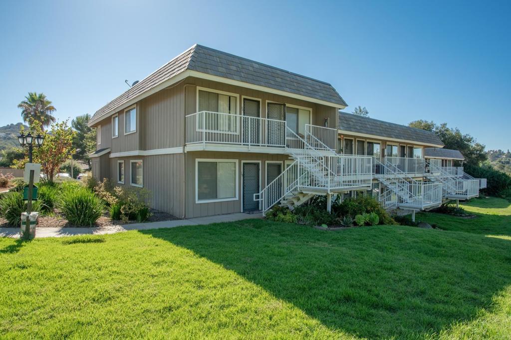 This Condo has lots of potential and the chance for you to do your own enhancements/upgrades. 1 bedroom/1 bath Condo in Hidden Meadows, Lower Outside Corner Unit (only one shared wall), overlooks the Boulder Oaks Golf Course with open space views. Tile flooring in Living Room/Kitchen/Bathroom and Wood flooring in the Bedroom. Two closets for ample storage, Patio space and Community laundry on site. There is 1 assigned parking space. Use of Hidden Meadows Community Pool and Tennis Courts for $396/year optional. Only 5 min to the 15 Fwy, close to shopping and CSUSM.