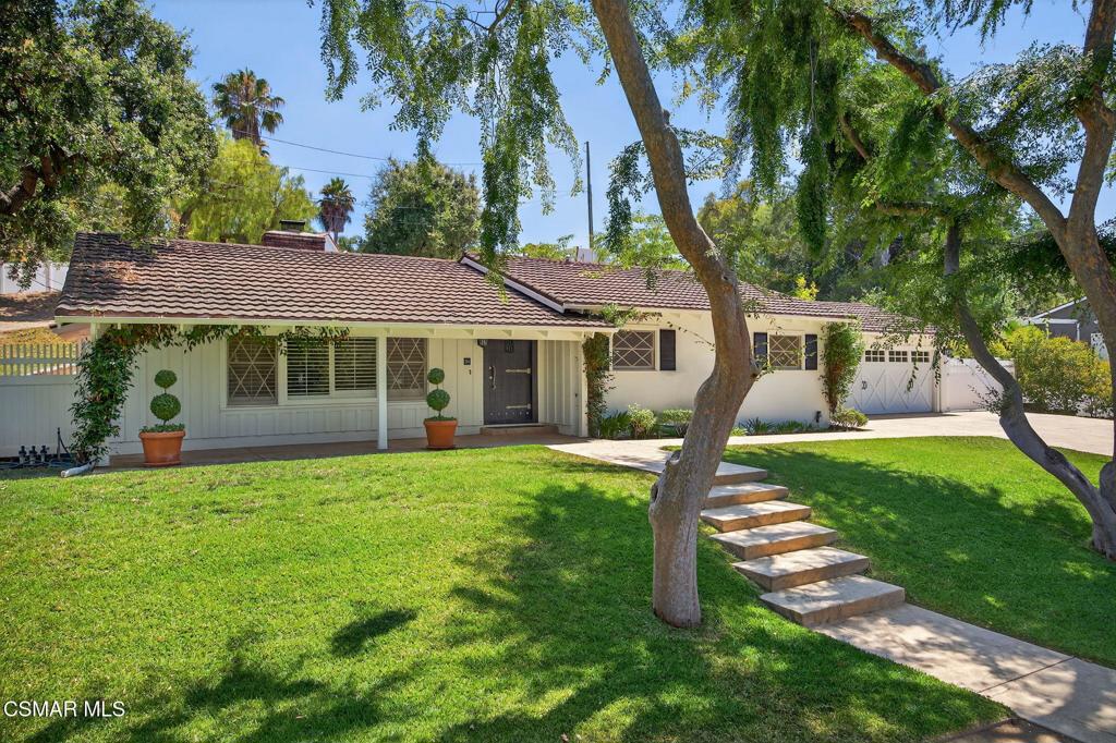 Charming single-story ranch on a quiet street in Conejo Oaks. Horse-zoned 1/2-acre lot with room for pasture or potential ADU (separate entrance at top of lot). Home features wood-beamed ceilings in living room, family area, and main bedroom, plus a covered front porch. Amenities include: Tankless water-heater.Large driveway with RV parking.Chicken coop & vegetable garden.4th bedroom is perfect for office/bonus room. This home comes with part ownership of the community country club with pool & tennis courts. Only 100 homes in Conejo Oaks can have this ownership and this home is one of them. Plenty of charm, space, and versatility in a highly desirable location!