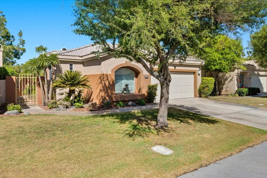 Welcome to 67642 S Laguna Dr, a stunning villa style single-family residence located in the vibrant community of Desert Princess Country Club. Being offered by the original owner, this exquisite home offers 1,825 square feet of elegant living space, thoughtfully designed to cater to modern comforts and stylish living.As you enter, you are greeted by a spacious living area with an abundance of natural light flooding the room. As you move inside, you'll notice two generous sized bedrooms, an office and two and a half bathrooms.  The primary bedroom includes a luxurious ensuite bathroom.  This unit provides ample space and privacy for residents and guests alike.The interior boasts ceramic and carpet flooring, adding warmth and versatility to the living spaces. With a total of seven rooms, including a dedicated home office, this residence is ideal for those who desire a flexible and functional layout.A highlight of this property is the expansive walk-in closet, providing abundant storage space for your wardrobe and belongings. The northern exposure allows for a cool and comfortable environment throughout the day.Desert Princess is a premier, guard-gated resort community featuring a renowned 27-hole golf course, 34 pools, 33 spas, tennis and pickle ball courts, fitness center, clubhouse and walking trails.Experience a harmonious blend of comfort and style in this remarkable desert residence while offering easy access to vibrant local attractions, including dining shopping and cultural venues. Don't hesitate to make this your own.