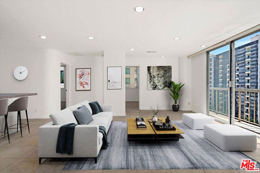 1 Full bath and 1 powder room. Best location in the Golden Mile of Wilshire Corridor! Corner unit that is freshly remodeled. Huge living room with large kitchen, SPC flooring, recessed lights, SS appliances with a large balcony. Master in suite unit with plenty of closet space and large bathroom. 24 hour security front desk, heated pool, gym, laundry on floor, trash chute near unit, 2 individual parking spaces. Next to Westwood Village, UCLA, Century City, Beverly Hills, Brentwood. Come see it before its gone.