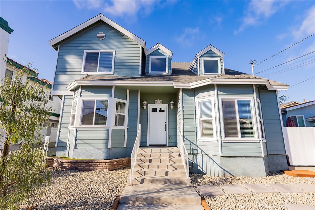 Bright and beautifully updated front unit, offering privacy, comfort, and is detached from the rear unit by its own garage and private upper patio area, this home truly feels like a single-family residence. Enjoy the fresh appeal of newer paint, brand-new flooring, and a fully remodeled kitchen featuring upgraded quartz countertops and modern cabinetry. The home is illuminated throughout with energy-efficient LED recessed lighting, complemented by double-pane windows that help keep utility costs low. The traditional floor plan is thoughtfully designed, offering abundant natural light in most rooms and no shared walls between the bedrooms, ensuring peace and privacy. Primary bedroom has 2 large closets. The primary bathroom includes a skylight, adding to the light-filled, open feel of the space. The front yard boasts drought-tolerant landscaping, perfect for easy maintenance and eco-friendly living. Don’t miss out on this rare opportunity to live in a home that blends modern upgrades with classic charm!