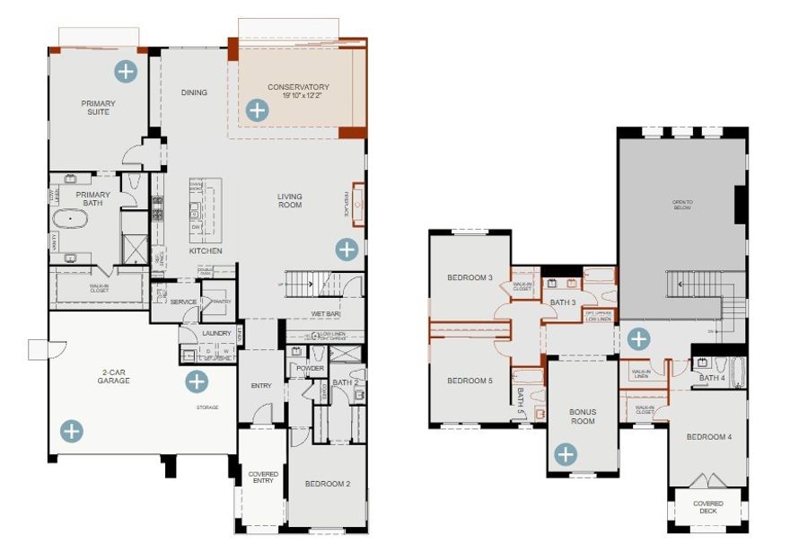 This beautiful Plan 1 sits on a highly desirable cul-de-sac lot at the Oaks at Portola Hills. The home has plenty of privacy and views of the hills from the large side yard. This 5 bed, 5.5 bath home features a spacious first floor primary suite with a multislide glass door providing direct access to your backyard. Luxurious upgrades include two linear fireplaces, a wet bar and conservatory.