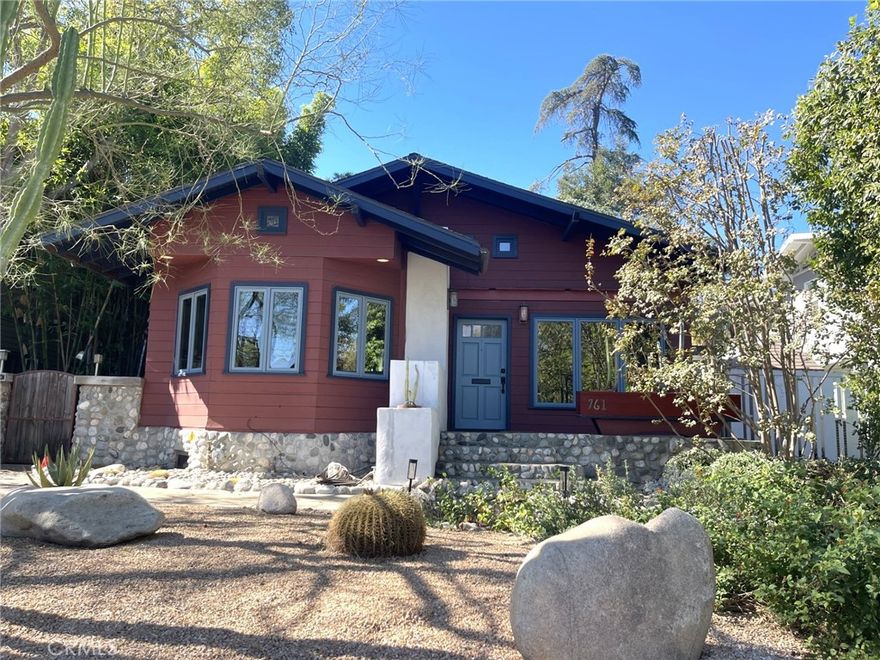 Madison Heights beauty !! Rare golden opportunity to own two legal units in the highly desirable Madison Heights neighborhood of Pasadena. They were Originally built in 1915 as a traditional Craftsman style cottage. The front house re-invented and re-build in 1995 with unique characters and high-quality materials--- Cathedral height ceiling, expensive double-glazed wood framed windows, Bamboo hardwood and Spanish tile floors, high end kitchen appliances, French doors, newer roof.  3 bedroom 2 baths (one is a suite). Plus a gorgeous library with book shelf and “nook desk” where may be suitable for running a home business due to a separate entrance from side door. The charming cozy back house has one bedroom ( Plus an office on the second floor) and one bathroom. High ceilings and an open floor plan, hardwood floors, private enclosed yard, spacious roof top patio above the garage. Both units have central air and heat. There are one 2-car and one 1-car garages accessing from back alley off Fillmore, very convenient and private. Charming front porch overlooking the drought friendly professionally landscaped yard. Close to Old Town, CalTec, JPL.