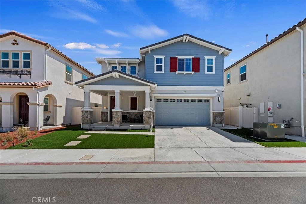 Welcome to 20911 Jennings Way in Newhall. This energy star efficient 5-bedroom 3 bath home is only 2 years old. PAID OFF SOLAR lowers the electric costs. This home has the open concept with kitchen overlooking the living area and dining area. Kitchen offers large Island with soft close cabinets. Downstairs bedroom and full bath. Upstairs has 4 more bedrooms, 2 bathrooms, loft and laundry room. Spacious primary suite offers separate soaking tub from walk-in shower; dual vanity sinks and large walk-in closet. Garage offers multiple hanging storage racks. Front and back yards landscaped with artificial Turf for low water costs. HOA community offers Pool, club house. Located close to both 14 freeway and the 5 freeways.