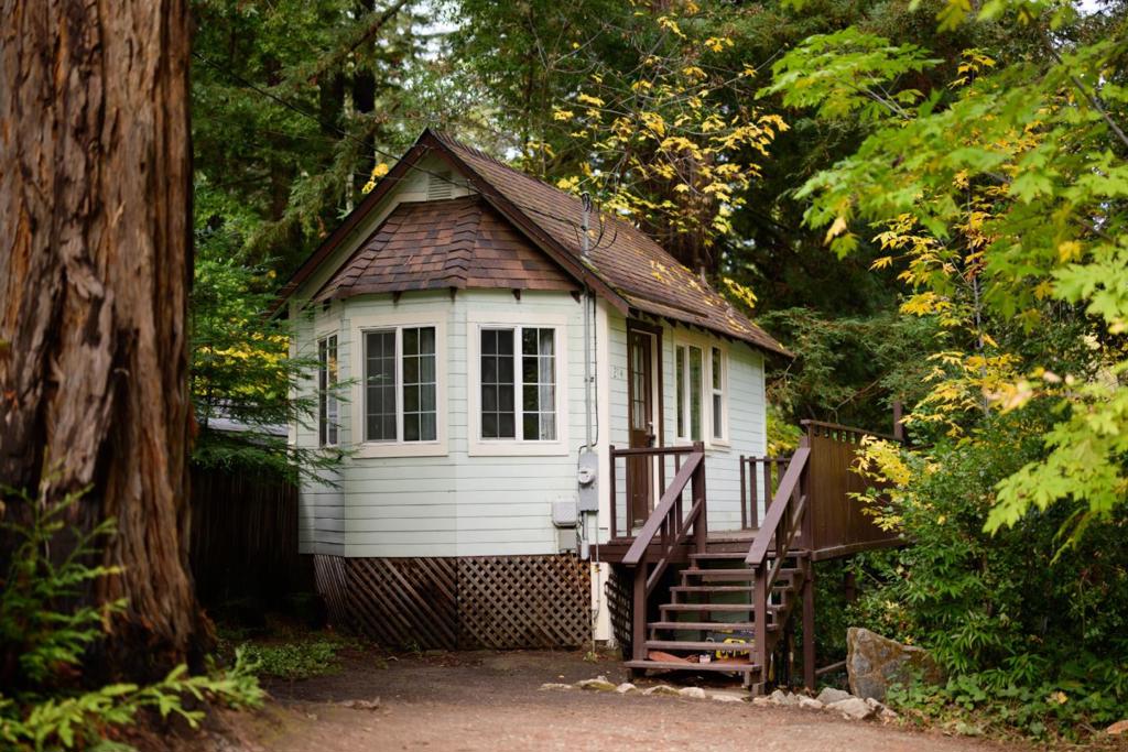 Escape to this enchanting cabin nestled amongst the redwoods. This cozy hideaway is perfect for those seeking tranquility, offering a serene connection with nature. The home boasts a flexible floorplan that has two separate living spaces, each with their own private access. The primary living area features an open concept living/dining/kitchen plus a sleeping loft and cute bedroom suite with 3/4 bath. Features include a bay window, open beam vaulted ceiling and newer luxury vinyl plank flooring. On the bottom level you'll find another cozy bedroom suite, also with 3/4 bath. Meander on down the vintage stone pathway through the redwoods to discover another hidden treasure: a sweet artist studio tucked into the forest at the back of the property. It's the perfect spot for yoga, hobby making or relaxing with a good book! The outdoor living is truly sublime. This beautiful, private lot has a sunny deck which provides a great BBQ spot and the terraced parcel offers level areas for gardening or outdoor play! Located just minutes off of Hwy 9 with easy access and only 4 miles to town and 30 minutes to Silicon Valley. Whether you're seeking a quiet weekend away or an extended stay, this cabin offers an ideal combination of rustic charm and modern comforts. Start making memories today!