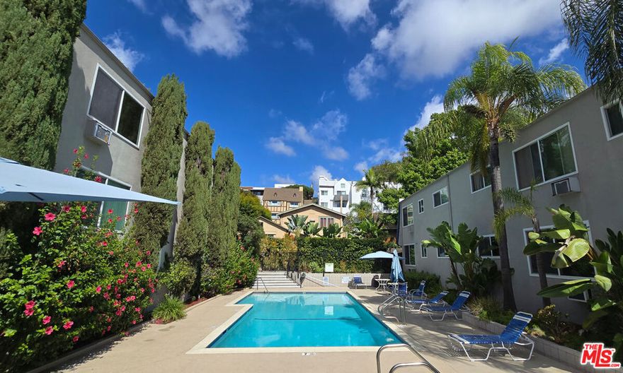 Gated 1-bedroom, 1-bathroom condo in the heart of West Hollywood. This unit features engineered wood flooring throughout, a modern bathroom with marble floors and subway-tiled shower, plus AC and ceiling fans in both the living room and bedroom. Enjoy an oversized private balcony, perfect for entertaining or relaxing with morning coffee.Community amenities include a pool, hot tub, guest parking, and phone-operated laundry just steps from the unit. One assigned onsite parking space included. Conveniently located near Pavilions, dining, shopping, entertainment, and a dog park. HOA does not allow dogs, but cats are welcome.