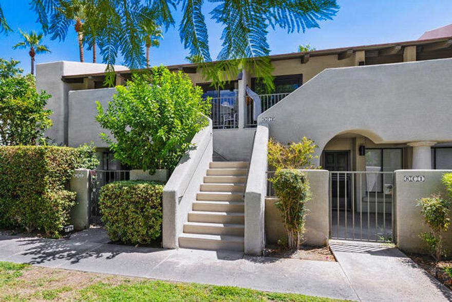 Desert Retreat in the Heart of Palm Springs 🌴✨Experience the perfect blend of resort-style living and downtown convenience in this beautifully furnished end-unit condo just 4 blocks from Palm Springs' vibrant main street.Step inside to enjoy an open, light-filled layout with northwest-facing windows and a private bedroom with no facing buildings for ultimate tranquility. The front patio offers breathtaking views of the mountains and sparkling pool, perfect for morning coffee or sunset cocktails.Features include:Dedicated EV charger for modern convenienceDesigner bedroom set with a king-size bedImmaculately maintained in well-preserved original conditionResort amenities: 2 heated pools, spas, tennis courtsLushly landscaped grounds with palms, jacarandas, bottle trees, ficus, and eucalyptusGated community with dedicated carport and ample guest parkingThis is more than a home -- it's a Palm Springs lifestyle, offering effortless sophistication and resort-inspired relaxation in a highly desirable downtown complex.