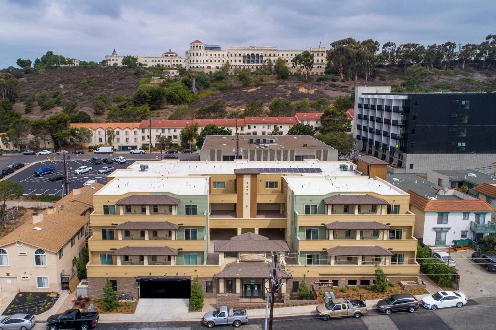 Completed new construction 30-unit apartment building featuring all 2 bed, 2 baths just 3 blocks to the University of San Diego. Average projected rent for 27 market rate units is $3,192 each. Three density bonus units rent at $1,066 each. Units feature open concept kitchen and living room, vinyl flooring throughout, quartz countertops in baths and kitchen, central AC, in-unit laundry, and balcony(s). Tenants pay their own utilities. All units are ADA compliant. Building has keyed and code entry, elevator, solar for common areas, and secure garage parking for 30 vehicles. ** Now leasing! ** Comes with fully approved condo map. ** Central and highly walkable location 3 blocks to the west entrance of the University of San Diego campus, 0.5 walking-miles to Mission Valley YMCA, 0.4 walking-miles to the Morena/Linda Vista Trolley Stop, 1.5 driving-miles to the Fashion Valley Mall, and a short stroll to many more neighborhood attractions including Starbucks and many restaurants. Easy access to I-8 and I-5 for trips to the airport, downtown, and nearby beaches. Tenants pay for utilities in addition to rent. Each tenant has their own electric meter. Each tenant has a sub meter on both hot and cold water. The total of those will be billed pro rata to the tenant for water use. Their pro rata share of the hot water will become their share of the gas meter bill. Each tenant will also pay 1/30 of the trash bill. ** Building has a solar system in place for the house power only, which will offset the cost of operating the vehicle gate, elevator, and common area/lobby power. ** All apartments are pre-wired for individual solar. Panels are not installed for individual apartments. Cooling: Central Forced Air Gas