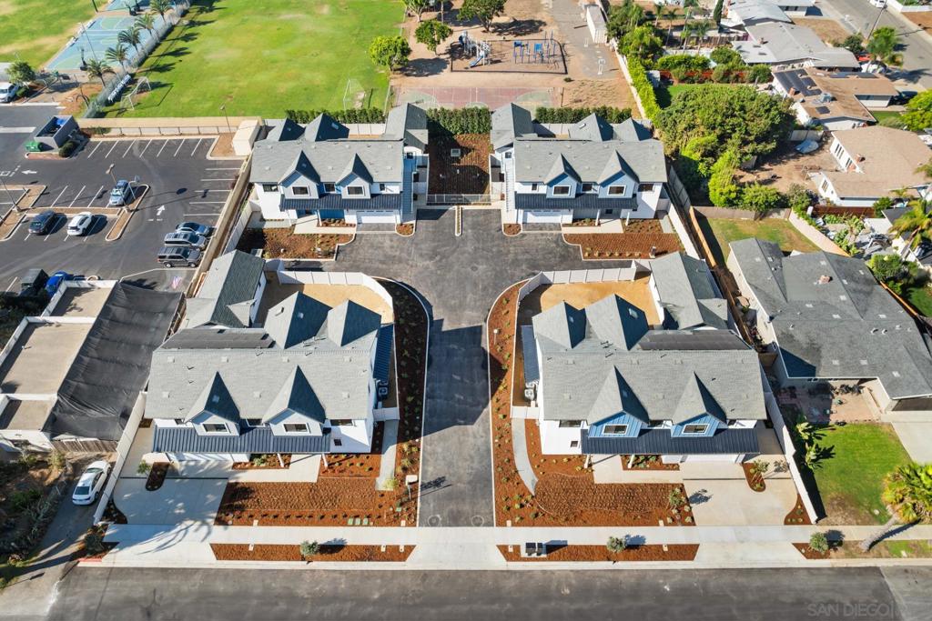 We proudly presents a luxurious new construction complex featuring four spacious main homes and eight ADUs at 3731-59 Adams St, Olde Carlsbad. Just minutes from the beach and Carlsbad Village, these exclusive residences are situated on four pool-sized parcels, each with flexible layouts and smart technology. Perfect for multi-generational living or income generation, each lot offers 6 beds, 5 baths, and 3,811 sq ft. Each lot features a 2-story main home with 4 beds/3 baths in 2,800 sq ft, plus a 1 bed/1 bath, 499 sq ft junior ADU with a separate entrance. A detached 1 bed/1 bath ADU (512 sq ft) can be used as a guest suite, office, or rental unit. Both ADUs come with full kitchens, in-unit laundry, and ample storage for versatile living options. These smart homes include solar, pre-wired tech features, and smart 2-car garages. Designed for modern open-plan living, they feature European oak floors, a chef’s kitchen with quartz counters, GE Café appliances, and a 12’ sliding door that opens to customizable outdoor spaces, lined with privacy- providing Ficus trees. The main level includes a bedroom, a full bath, mud room and flex space while the upstairs offers a serene primary suite with a spa-like bath, walk-in closet, and additional bedrooms.