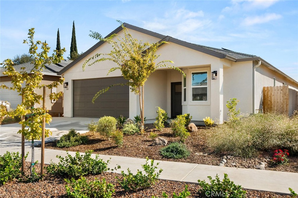 Nestled in the brand-new Bill Webb subdivision, this home is truly better than new. Built just last year, it not only offers all the modern updates you’d expect, but also a beautifully landscaped backyard ready for you to enjoy from day one. Step inside and you’ll instantly notice the warm laminate flooring, open-concept layout, and large windows that bathe the space in natural light. The inviting living room is the perfect spot to relax on cozy evenings, while the chef’s kitchen will have you cooking with joy. It features rich wood cabinetry, gleaming granite countertops, stainless steel appliances, a gas range, and a generous center island with a breakfast bar. The primary suite is your own private retreat, complete with backyard access, ample closet space, and a spa-like bathroom boasting dual sinks and a stunning tiled walk-in shower. Additional highlights include recessed lighting, ceiling fans throughout, two spacious guest bedrooms, a separate indoor laundry room, a designated dining area, an attached 2 car garage and owned solar cutting costs on your energy bills. Enjoy the outdoors year-round in the low-maintenance backyard with a large patio for entertaining and just enough lawn for kids or pets to play. Conveniently located near Hwy 99, you’ll have quick access to all that Chico has to offer. This is the home you’ve been waiting for. Don’t let it slip away!