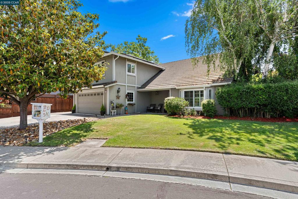 Welcome to this stunning 5-bedroom, 2.5-bathroom home nestled at the end of a peaceful cul-de-sac in one of Pleasanton's most sought-after neighborhoods. Offering 2,464 square feet of beautifully maintained and thoughtfully updated living space, this home sits on an expansive lot that provides both privacy and room to relax or entertain. Step inside to find a spacious living room with soaring ceilings and an abundance of natural light, flowing effortlessly into a cozy family room with direct access to the backyard oasis. The updated kitchen features modern finishes, quality appliances, and a layout perfect for both casual family meals and elegant entertaining. Retreat to generously sized bedrooms, including a serene primary suite with ample closet space and a private en-suite bath. Outside, enjoy California living at its finest with a sparkling pool, charming gazebo, and plenty of room for outdoor dining, play, or gardening. Additional highlights include energy-saving solar panels, a 2-car garage, plantation shudders, remodeled bathroom, laundry shoot, large outdoor storage shed, side yard with room for a boat or RV. Minutes to top-rated Pleasanton schools, parks, and shopping. Don't miss your chance to own this exceptional property in an unbeatable neighborhood.