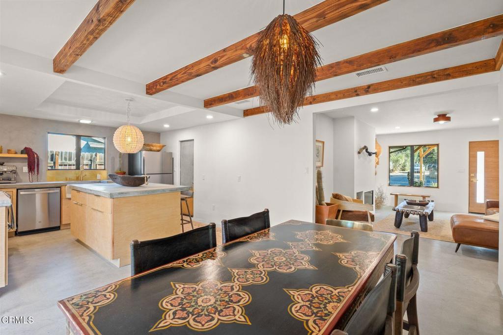 Open House 7/26 from 12-2PM. Turnkey Fully Furnished Gem in Ojai ~ Ideal for Investment or Easy Living. Nestled just minutes from the scenic trails of the Ojai Preserve and popular equestrian paths, 1107 S Rice Road offers an exceptional opportunity for investors, Airbnb buyers, and first-time homeowners alike. Fully furnished and turnkey, this impeccably renovated property is ready to generate income or become your personal retreat-no renovation or setup needed. Whether you're looking for a stylish full-time residence, a weekend escape, this home checks every box. The thoughtfully updated interiors blend modern design with timeless warmth, featuring clean lines, curated textures, and quality materials throughout. The open-concept kitchen is a standout centerpiece, complete with custom European birch cabinetry, polished brass fixtures, and seamless access to the outdoors-ideal for hosting or quiet mornings alike. A cozy, plastered fireplace anchors the living space, complemented by large sliding glass doors that flood the room with light and connect indoor-outdoor living. The primary suite feels like a private oasis, with tranquil garden views, designer lighting, and a spa-inspired ensuite bath finished in Venetian plaster. Each room is outfitted with designer-selected furnishings, offering elevated comfort and style-ready for guests or immediate occupancy. Whether you're seeking a profitable investment, a low-maintenance starter home, or a turnkey second home in Ojai's coveted natural setting, this property is primed for effortless ownership and lasting value.