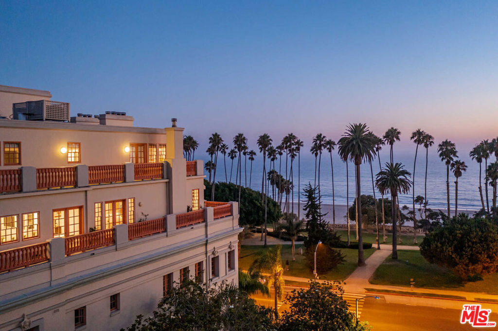 The crown jewel of Ocean Avenue, the coveted Penthouse North at El Tovar By The Sea. An irreplaceable opportunity to purchase a piece of Santa Monica history with modern amenities and fantastic scale throughout. Front row, unobstructed 180-degree views of the sand, crashing waves and the ocean from the Queen's Necklace to Point Dume. Public rooms and upper suites flow seamlessly into one another and the exquisite two levels of wrap-around balconies showcasing spectacular vistas and sunsets. Contemporary updates throughout include an eat-in kitchen with European cabinetry and Miele appliances, Control 4 home automation and wood flooring throughout. The primary suite includes a spa-like bath with views to the Getty Center and Century City with multiple, ample closets. Verdant grounds include a tropical pool & spa, well-outfitted gym, and private garage with the ability to park up to four cars.